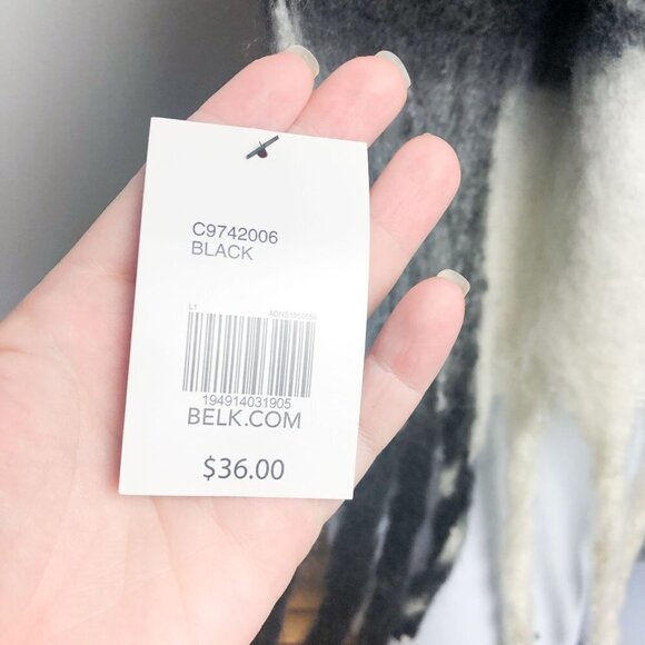 NWT New Directions Oversized Cozy Knit Plaid Long Scarf - Picture 4 of 6